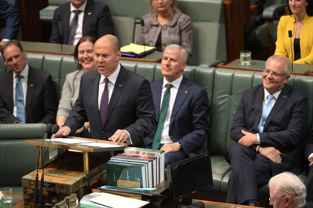 Treasurer Josh Frydenberg speaks in the House of Representatives on April 02, 2019 in Canberra, Australia. (Tracey Nearmy/Getty Images)