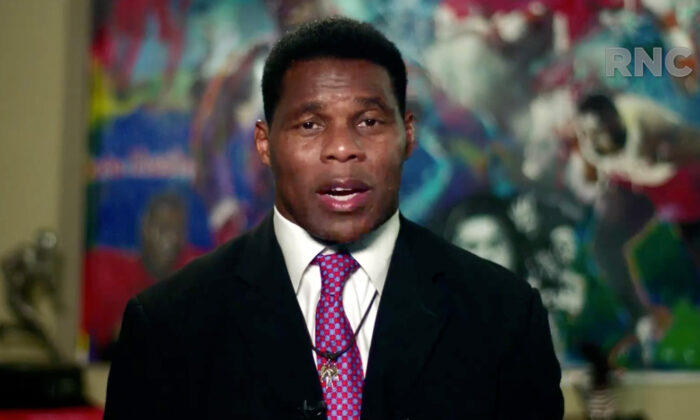 In this screenshot, former NFL athlete Herschel Walker addresses the 2020 Republican National Convention on Aug. 24, 2020. (Courtesy of the Committee on Arrangements for the 2020 Republican National Committee via Getty Images)