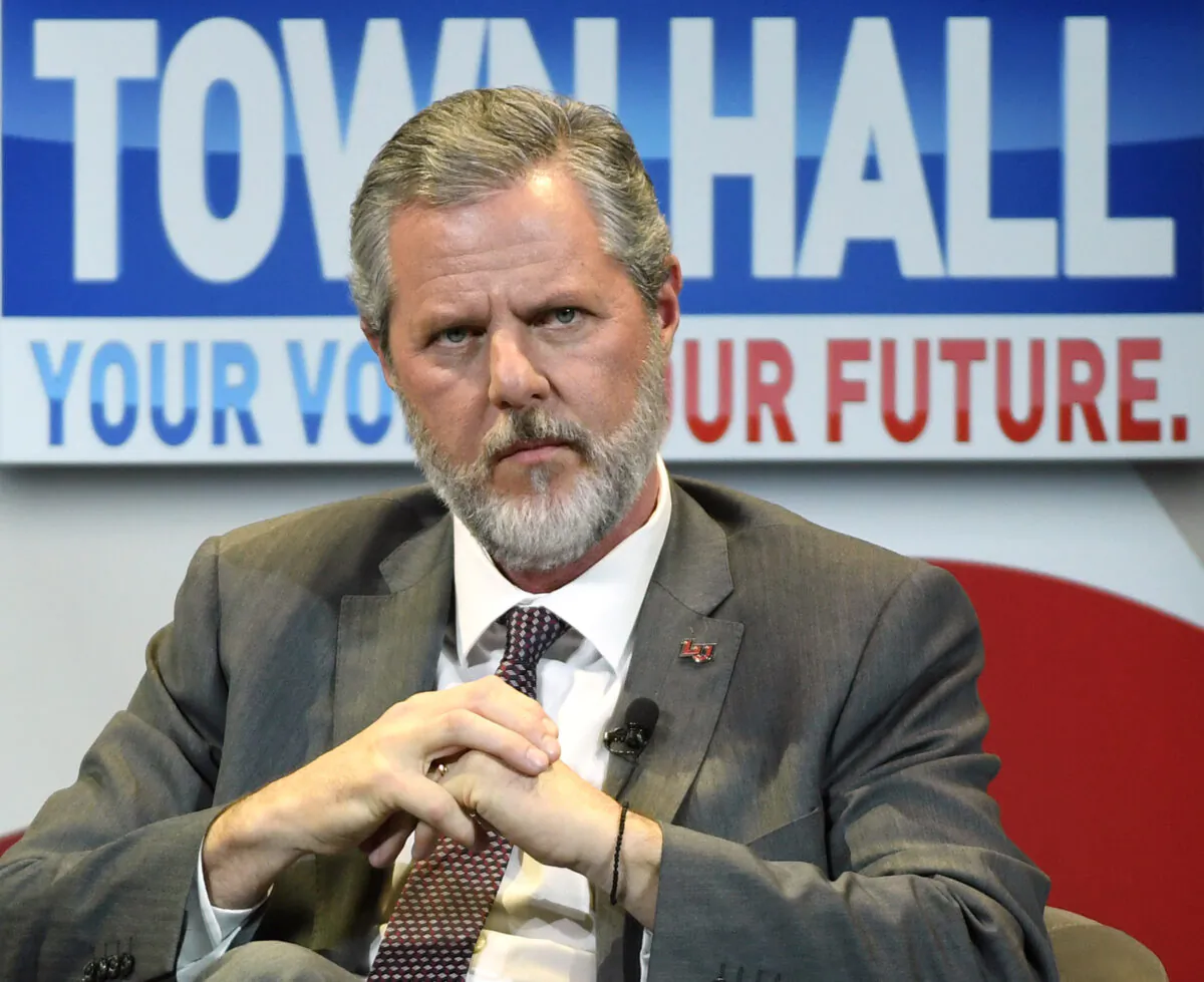 Liberty University President Jerry Falwell Jr. takes part in a town hall with First Lady Melania Trump in Las Vegas, Nev., on March 5, 2019. (Ethan Miller/Getty Images)