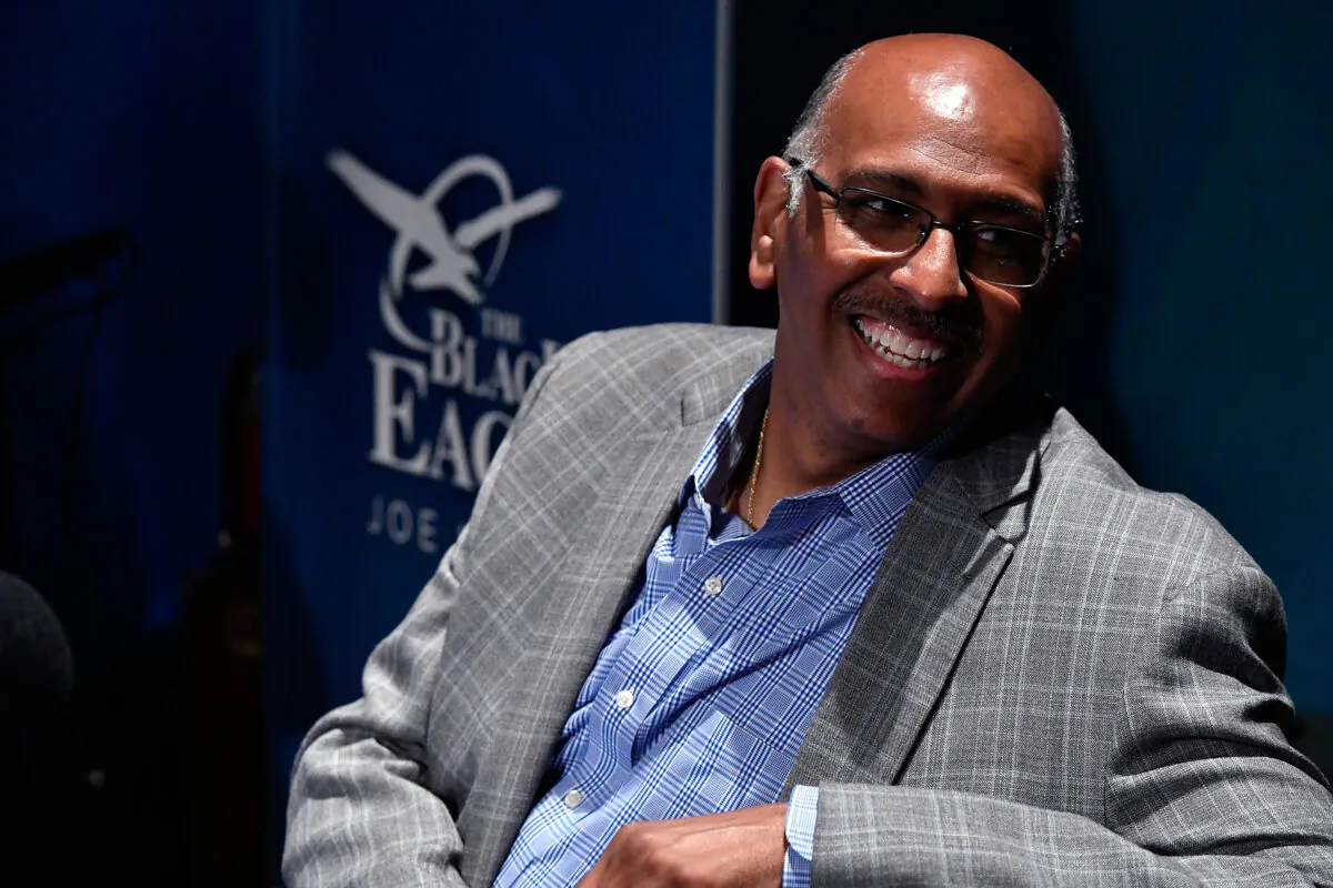 Former RNC chair Michael Steele appears on SiriusXM's Joe Madison show in Washington on May 3, 2017. (Larry French/Getty Images for SiriusXM)