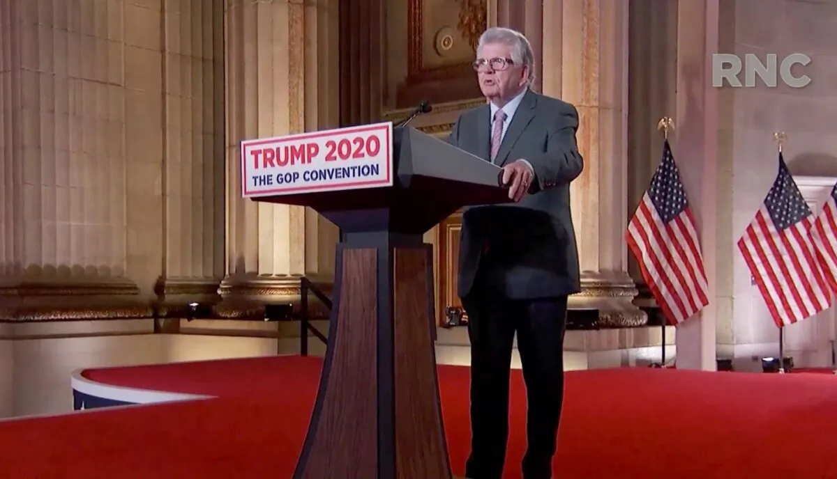 In this screenshot from the RNC’s livestream of the 2020 Republican National Convention, Maximo Alvarez, founder of Sunshine Gasoline, addresses the virtual convention on August 24, 2020. (The Committee on Arrangements for the 2020 Republican National Committee via Getty Images)