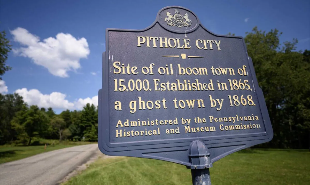 Pithole City was once a booming oil town after the discovery of oil and the site of the first commercial oil well in the united states just six miles away. In just five years, the town was reduced to just a couple hundred people. (Justin Merriman)