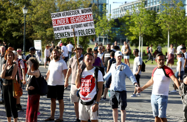 Germans protest against coronavirus curbs