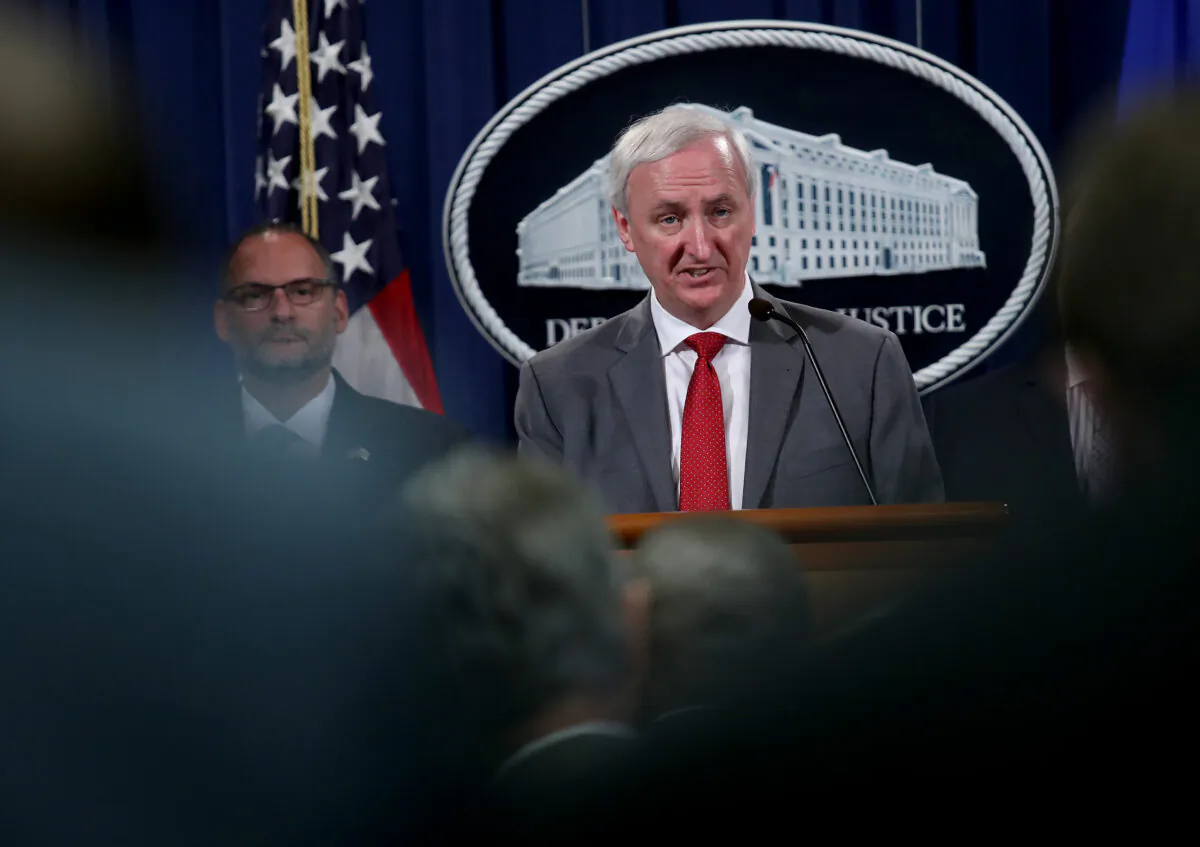 Deputy Attorney General Jeffrey Rosen speaks during a press conference at the Justice Department July 19, 2019 in Washington. (Win McNamee/Getty Images)