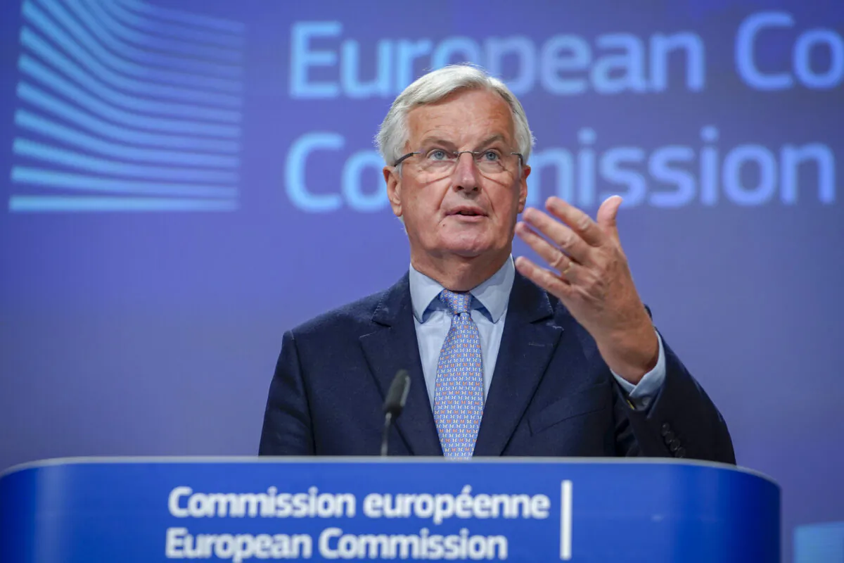 EU's Brexit negotiator Michel Barnier attends a press conference in Brussels on June 5, 2020. (Daina Le Lardic - Pool/Getty Images)
