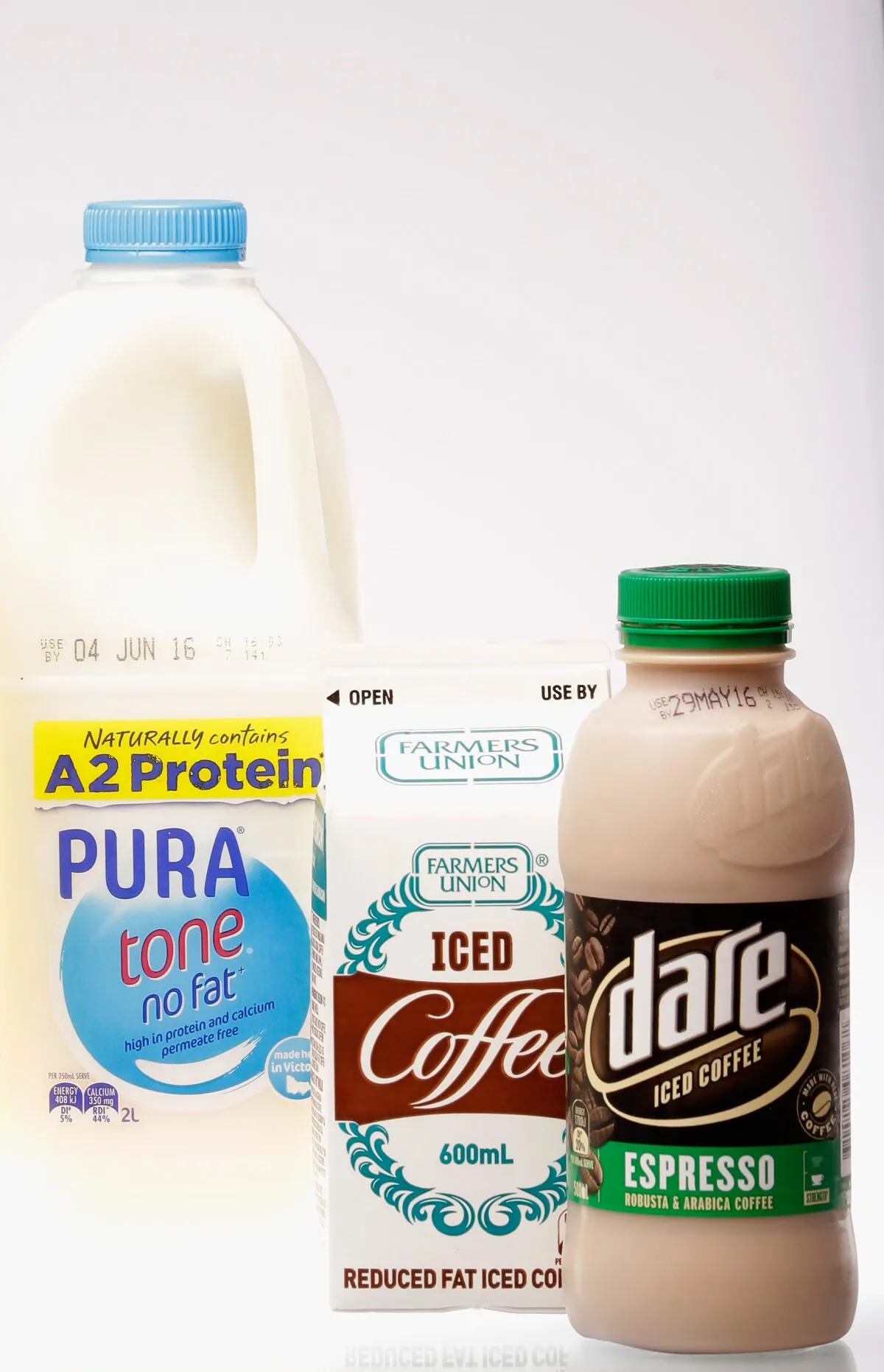 Lion Dairy & Drinks owned products Pura Milk, Farmers Union, and Dare on May 25, 2016 in Melbourne, Australia. (Darrian Traynor/Getty Images)