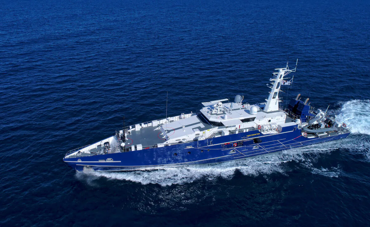 Australian defence vessel Cape Inscription, a Cape Class Patrol Boat (Supplied by Austal)