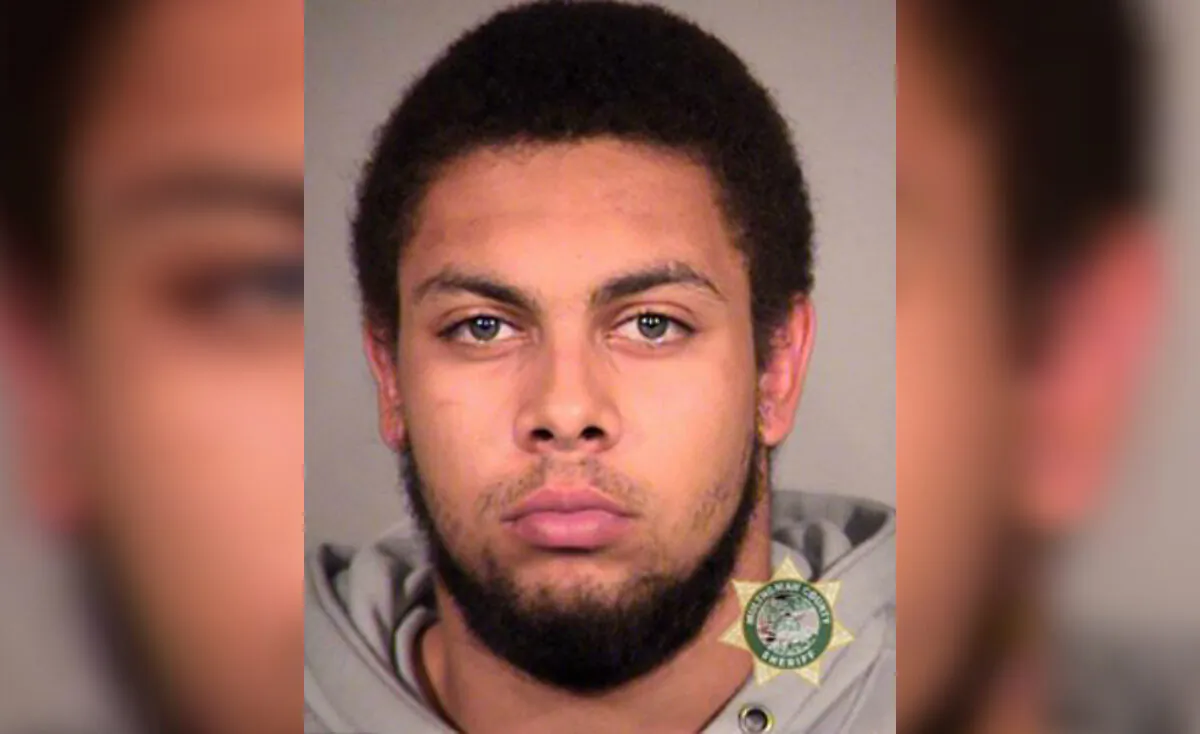 Dakota Means in a mugshot after being arrested on Aug. 24, 2020. (Multnomah County Sheriff's Office)