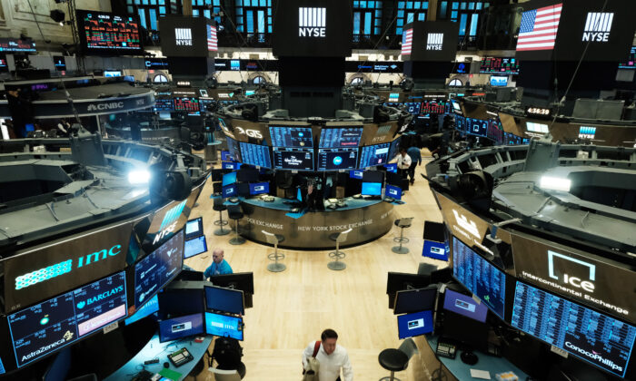 Traders work on the floor of the New York Stock Exchange on March 20, 2020. (Spencer Platt/Getty Images)