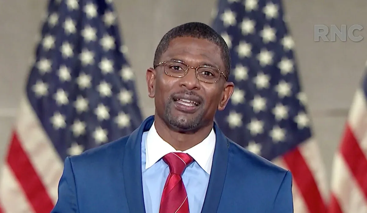 Former NFL athlete Jack Brewer addresses the virtual RNC on Aug. 26, 2020. (Courtesy of the Committee on Arrangements for the 2020 Republican National Committee via Getty Images)