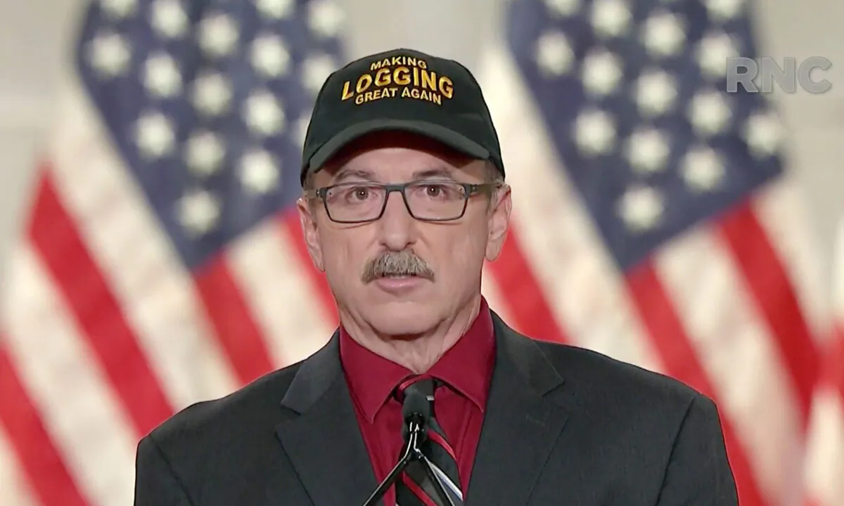 Scott Dane, executive director of Associated Contract Loggers and Truckers of Minnesota, addresses the virtual Republican National Convention on Aug. 26, 2020. (Courtesy of the Committee on Arrangements for the 2020 Republican National Committee via Getty Images)
