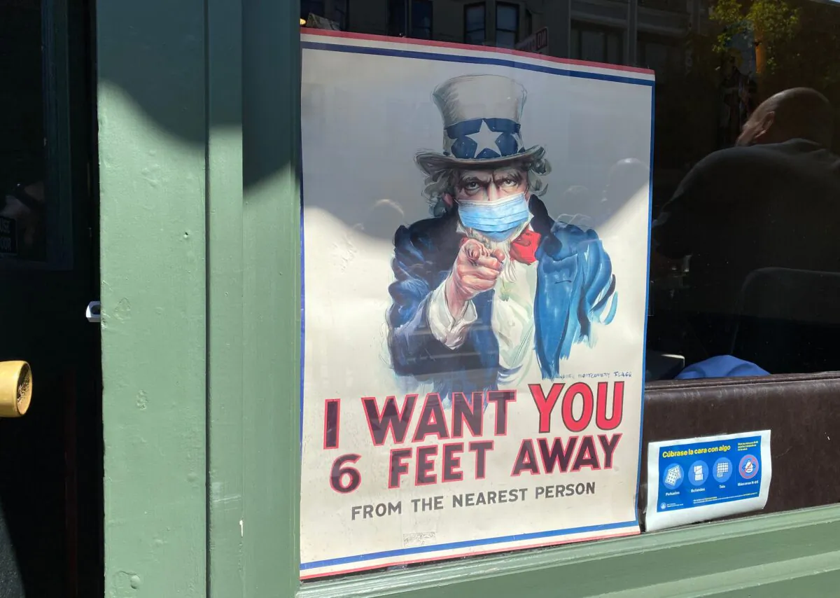 A pandemic-themed Uncle Sam poster is seen in San Francisco, Calif., on July 31, 2020. (Daniel Slim/AFP/Getty Images)