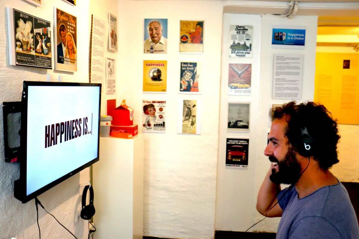 The cozy 2,585-square-foot museum features interactive exhibits and displays exploring what generates happiness. (Courtesy The Happiness Museum)