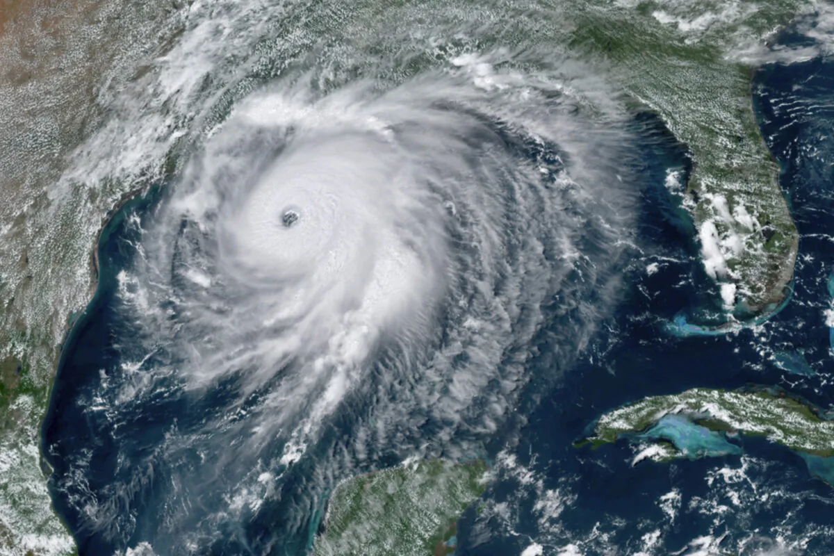 This GOES-16 GeoColor satellite image taken on Aug. 26, 2020, at 2:40 p.m. EDT., and provided by NOAA, shows Hurricane Laura over the Gulf of Mexico. (NOAA via AP)