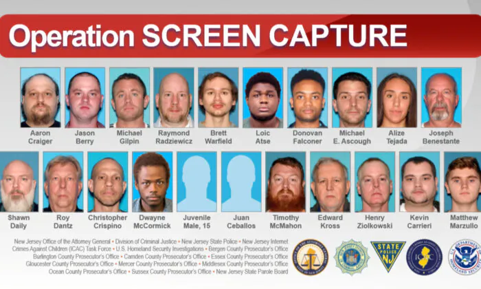The alleged child sexual predators arrested in the sweep. (New Jersey Office of the Attorney General)
