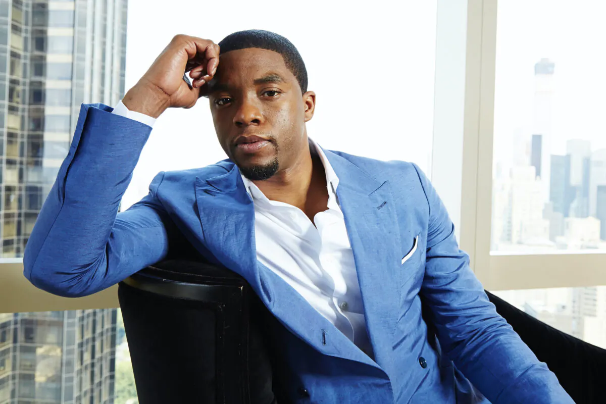 Chadwick Boseman posing for a portrait in New York on July 21, 2014. Boseman, who played Black icons Jackie Robinson and James Brown before finding fame as the regal Black Panther in the Marvel cinematic universe, has died of cancer. (Dan Hallman/Invision/AP, File)