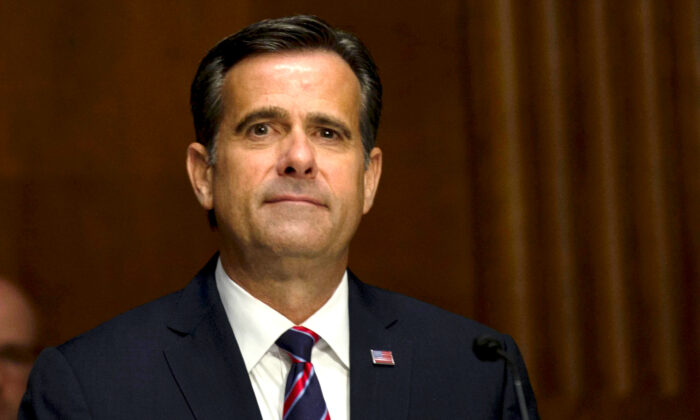 John Ratcliffe during a Senate Intelligence Committee nomination hearing at the Dirksen Senate Office building on Capitol Hill in Washington on May 5, 2020. (Gabriella Demczuk-Pool/Getty Images)