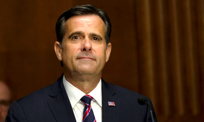 John Ratcliffe sits during a Senate Intelligence Committee nomination hearing at the Dirksen Senate Office building on Capitol Hill in Washington on May 5, 2020. (Gabriella Demczuk-Pool/Getty Images)