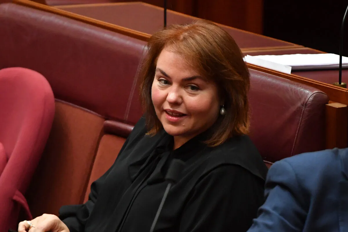 Labor Senator Kimberley Kitching in the Senate chamber at Parliament House in Canberra, Australia on June 15, 2020. (AAP Image/Mick Tsikas) 