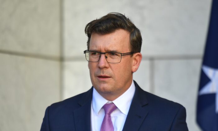 Education Minister Alan Tudge at a press conference at Parliament House in Canberra, Australia, on July 9, 2020. (AAP Image/Mick Tsikas)