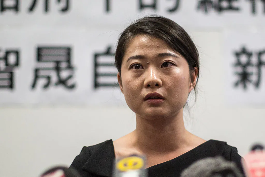Grace Geng, daughter of Gao Zhisheng, a renowned human rights lawyer in China, speaks about her father's book "A Human Rights Lawyer under Torture the auto narratives of Gao Zhisheng," during a press conference at the Legislative Council Complex in Hong Kong on June 14, 2016. (Anthony Wallace/AFP via Getty Images)