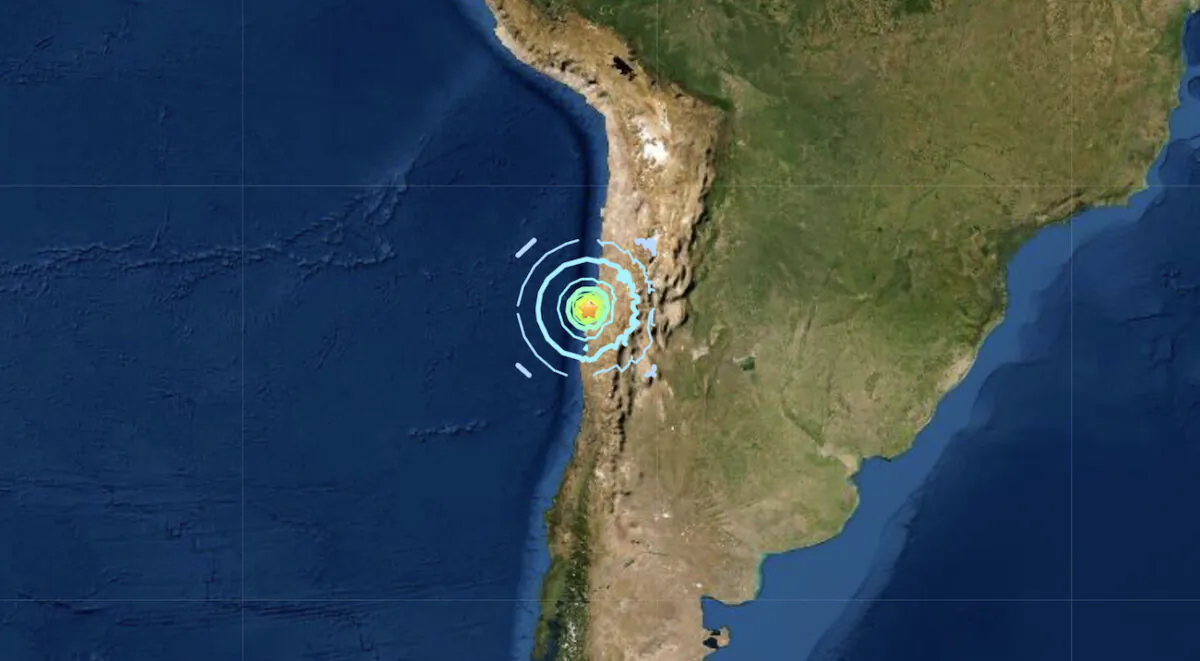 A magnitude 6.8 earthquake struck near the coast of Northern Chile on Sept. 1, 2020. (USGS)