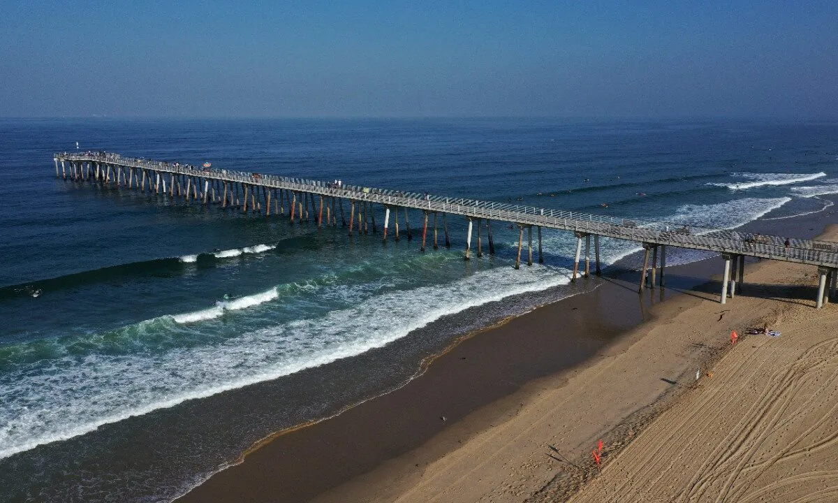 A view of the coast in Hermosa Beach, near Los Angeles, on Sept. 4, 2020. (Lucy Nicholson/Reuters) 