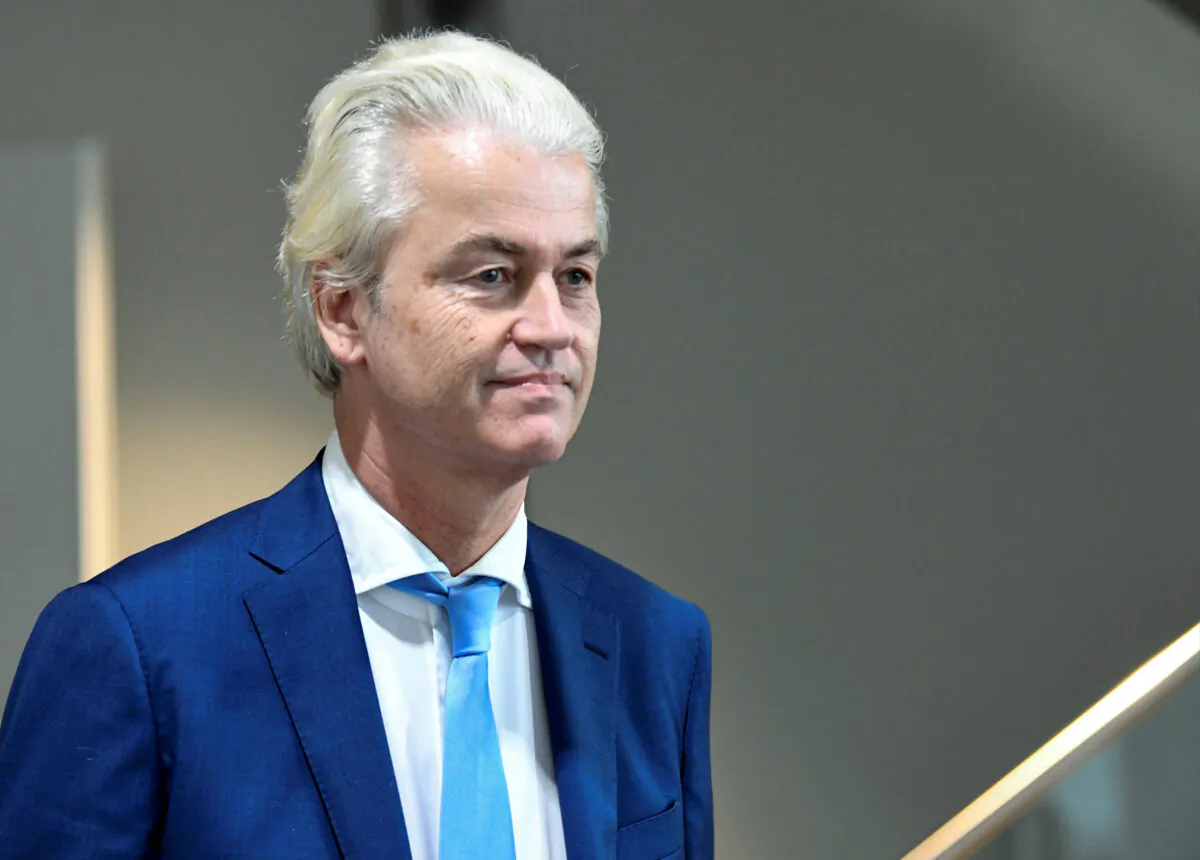 Dutch politician Geert Wilders leaves the court following the verdict in his appeal in Schiphol near Amsterdam, on Sept. 4, 2020. (Piroschka van de Wouw/Reuters)