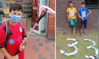 ‘Litter Kickers’: Two Young Brothers Pick Up Littered Face Masks Around Their Neighborhood