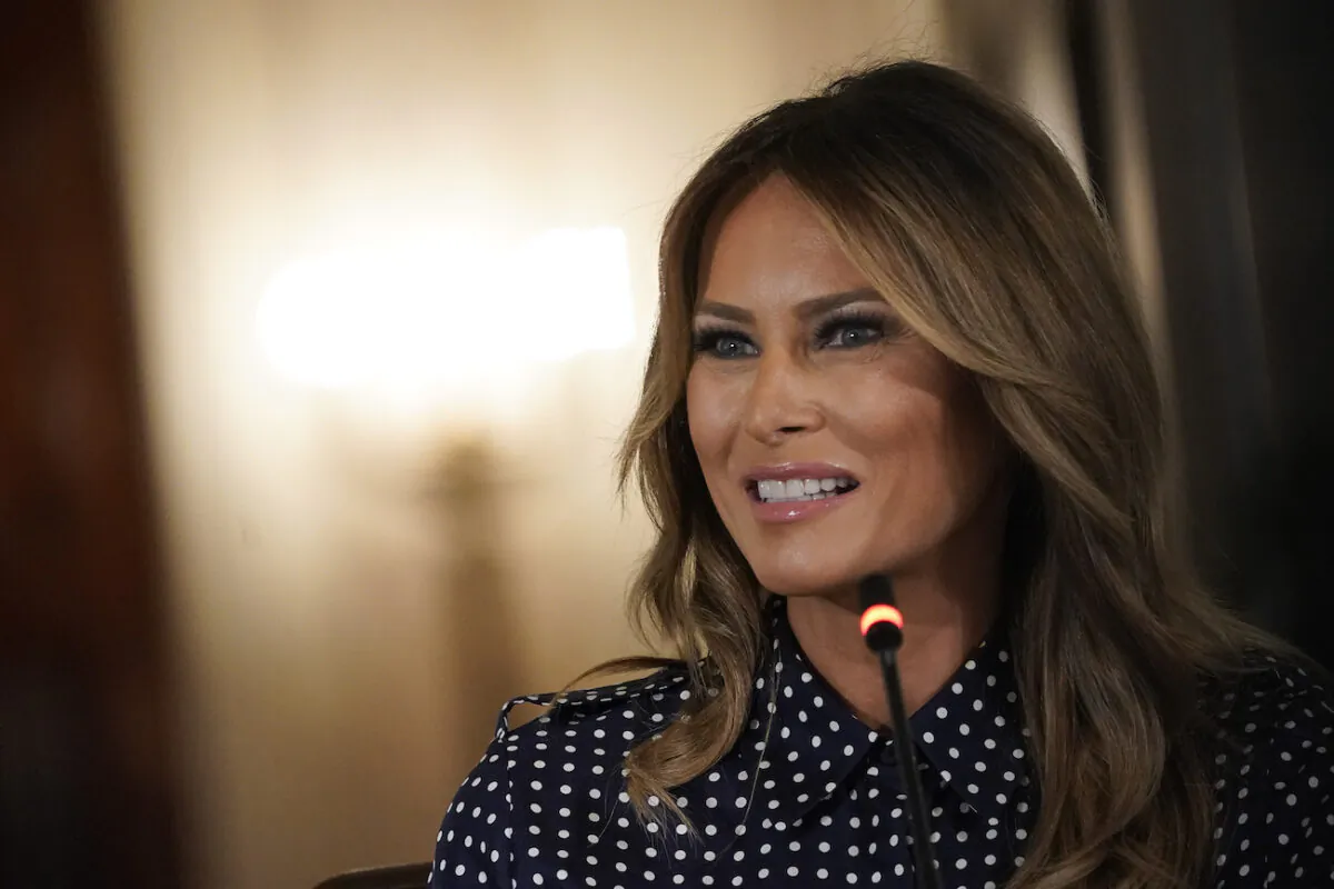 First lady Melania Trump speaks during an event in at the White House in Washington on Sept. 3, 2020. (Drew Angerer/Getty Images)