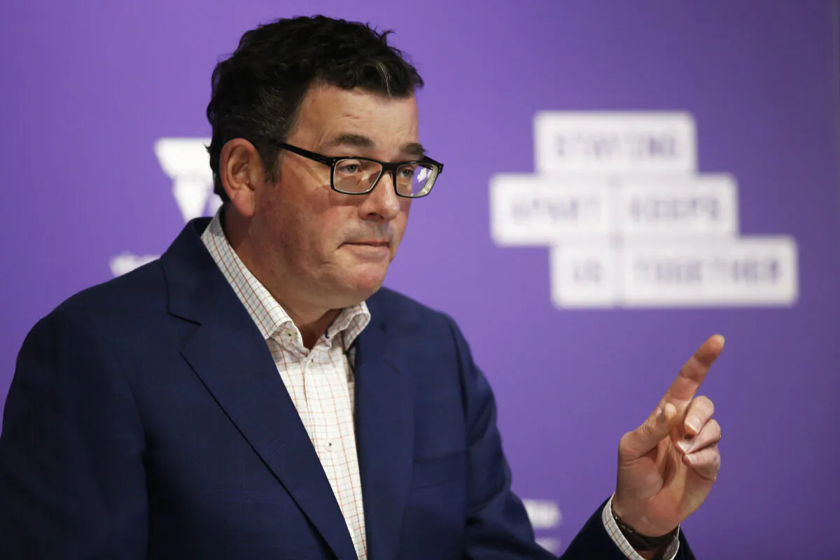 Victorian Premier Daniel Andrews speaks to the media during a press conference in Melbourne, Australia on Sept. 6, 2020. (Daniel Pockett/Getty Images)