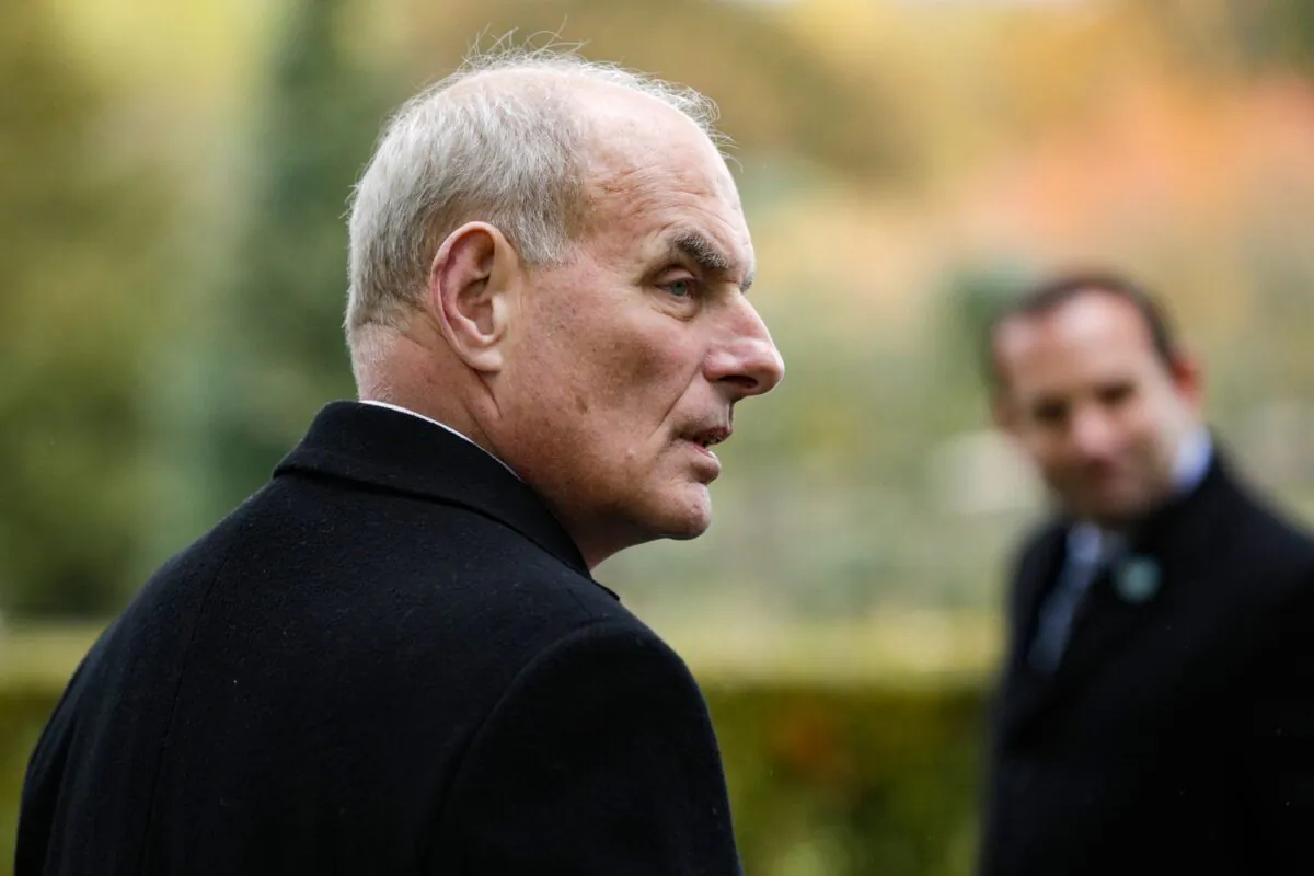 Retired United States Marine Corps general and White House Chief of Staff John F Kelly visits the Aisne-Marne American Cemetery and Memorial in Belleau, France, on Nov. 10, 2018. (Geoffroy Van Der Hasselt/AFP via Getty Images)