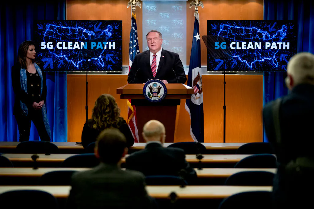 Secretary of State Mike Pompeo speaks at a news conference at the State Department in Washington on April 29, 2020. (Andrew Harnik/POOL/AFP via Getty Images)