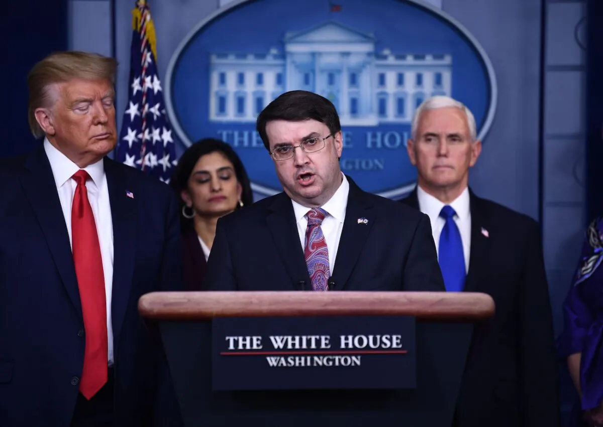 Secretary of Veterans Affairs Robert Wilkie speaks during the daily briefing on COVID-19 at the White House in Washington, on March 18, 2020. (Brendan Smialowski/AFP via Getty Images)