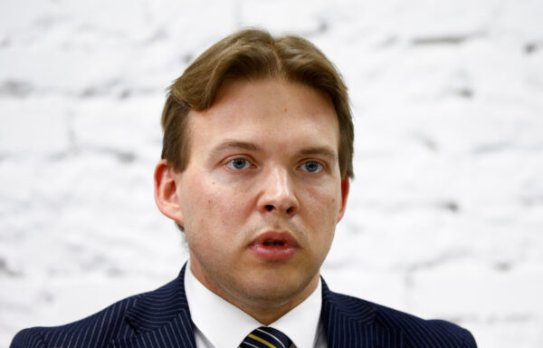 Representatives of the Coordination Council for members of the Belarusian opposition attend a news conference in Minsk