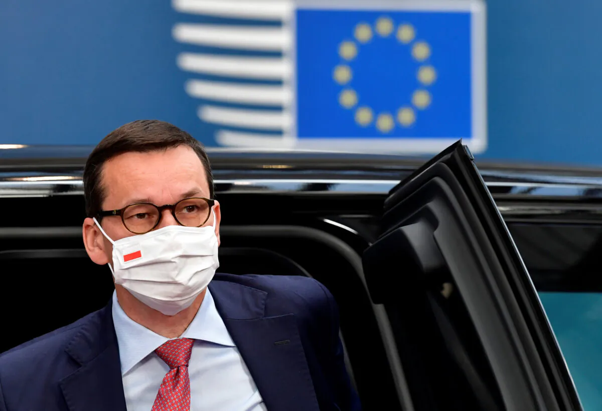 Poland's Prime Minister Mateusz Morawiecki arrives for the first face-to-face EU summit since the coronavirus disease (COVID-19) outbreak, in Brussels, Belgium, on July 19, 2020. (John Thys/Reuters)