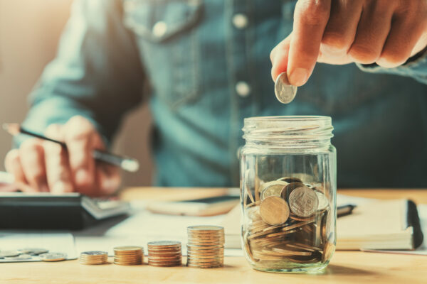 coins in jar