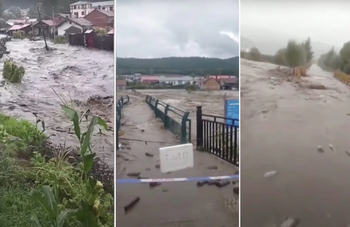 Flooding in Heilongjiang Province. (Screenshots Provided to The Epoch Times)