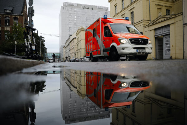 A rescue vehicle Alexei Navalny in Berlin