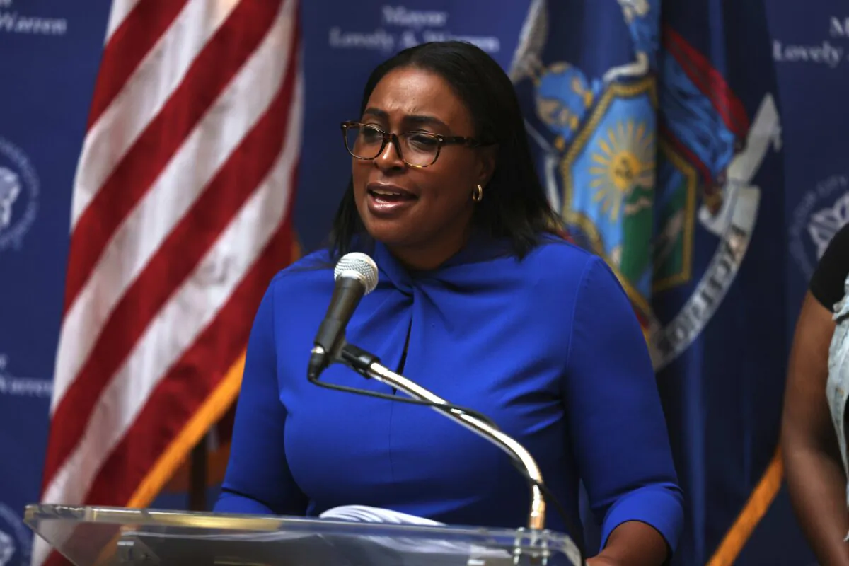 Lovely A. Warren, mayor of Rochester, speaks during a press conference on the death of Daniel Prude  in Rochester, New York, on Sept. 3, 2020. (Michael M. Santiago/Getty Images)