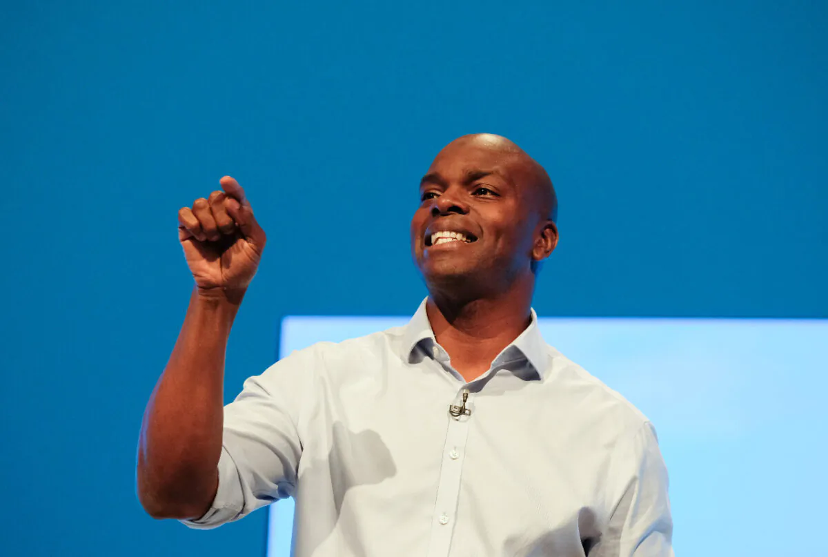 Shaun Bailey, Conservative candidate for Mayor of London, delivers a speech on the third day of the Conservative Party Conference at Manchester Central in Manchester, England, on Oct. 1, 2019.