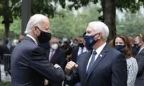 Pence and Biden Greet Each Other at Sept. 11 Memorial