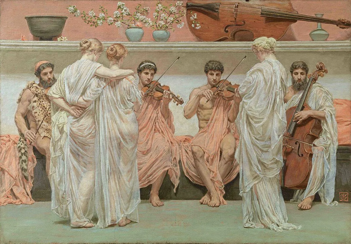 “The Quartet, a Painters Tribute to Music,” 1868, by Albert Joseph Moore. Juan Antonio Pérez Simón Collection. (Public Domain)