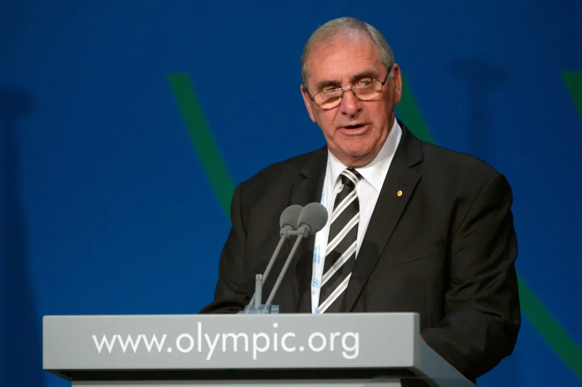 World Anti-Doping Agency (WADA) President John Fahey delivers his speech during the 125th session of the International Olympic Committee (IOC)  in Buenos Aires on Sept. 9, 2013. (Fabrice Coffrini/AFP via Getty Images)