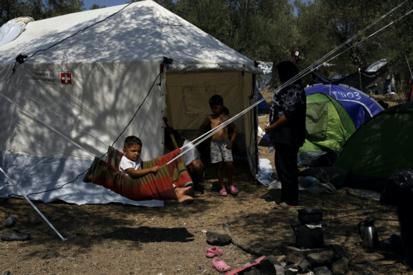 Greece Migrants Camp Blaze