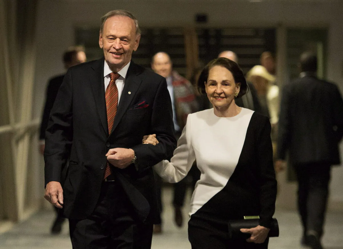 Former prime minister Jean Chretien and his wife Aline Chretien in Toronto in a file photo taken on Jan. 21, 2014. (The Canadian Press/Nathan Denette)