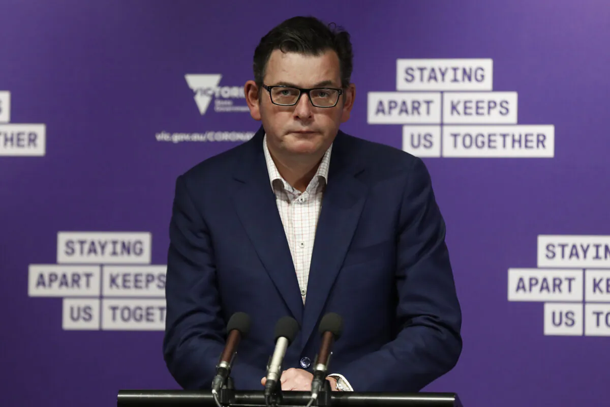 Victoria Premier Daniel Andrews speaks to the media at the daily briefing in Melbourne, Australia on Sept. 11, 2020. (Darrian Traynor/Getty Images)