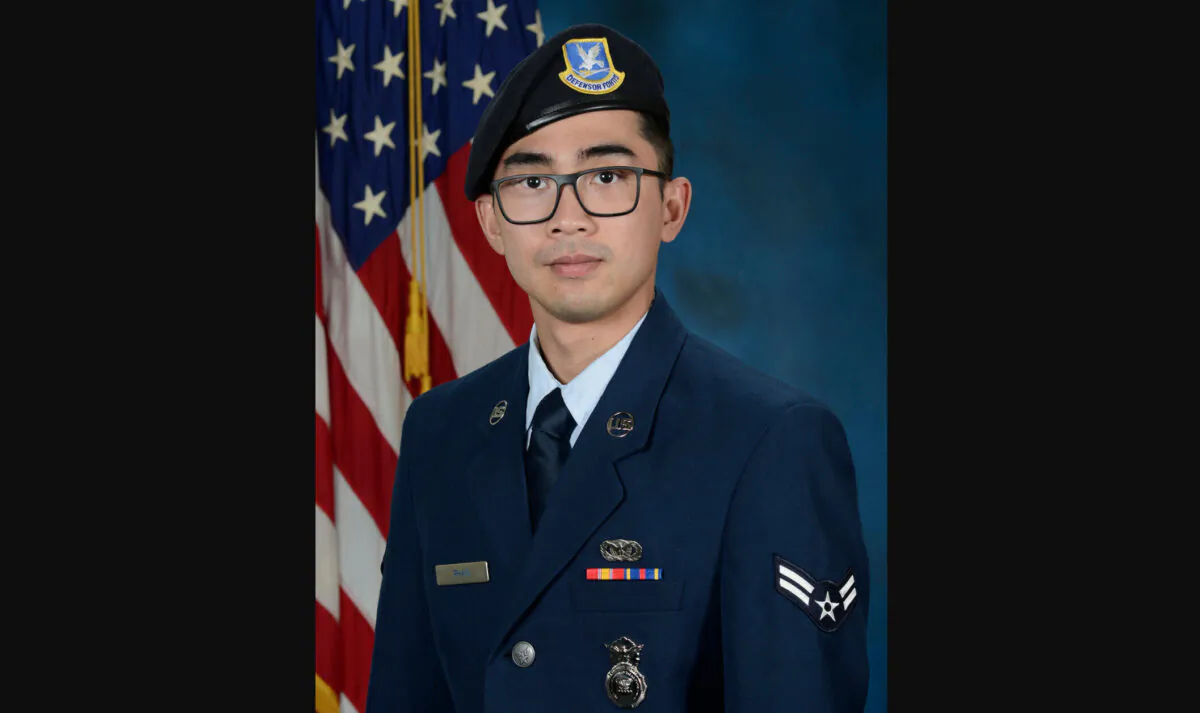 U.S. Air Force Senior Airman Jason Khai Phan, seen here photographed in 2019 as an airman first class, 66th Security Forces Squadron, of Anaheim, Calif., died as a result of non-combat related injuries while conducting a routine patrol outside the perimeter of Ali Al Salem Air Base, Kuwait, on Sept. 12, 2020. (Courtesy of U.S. Air Force)
