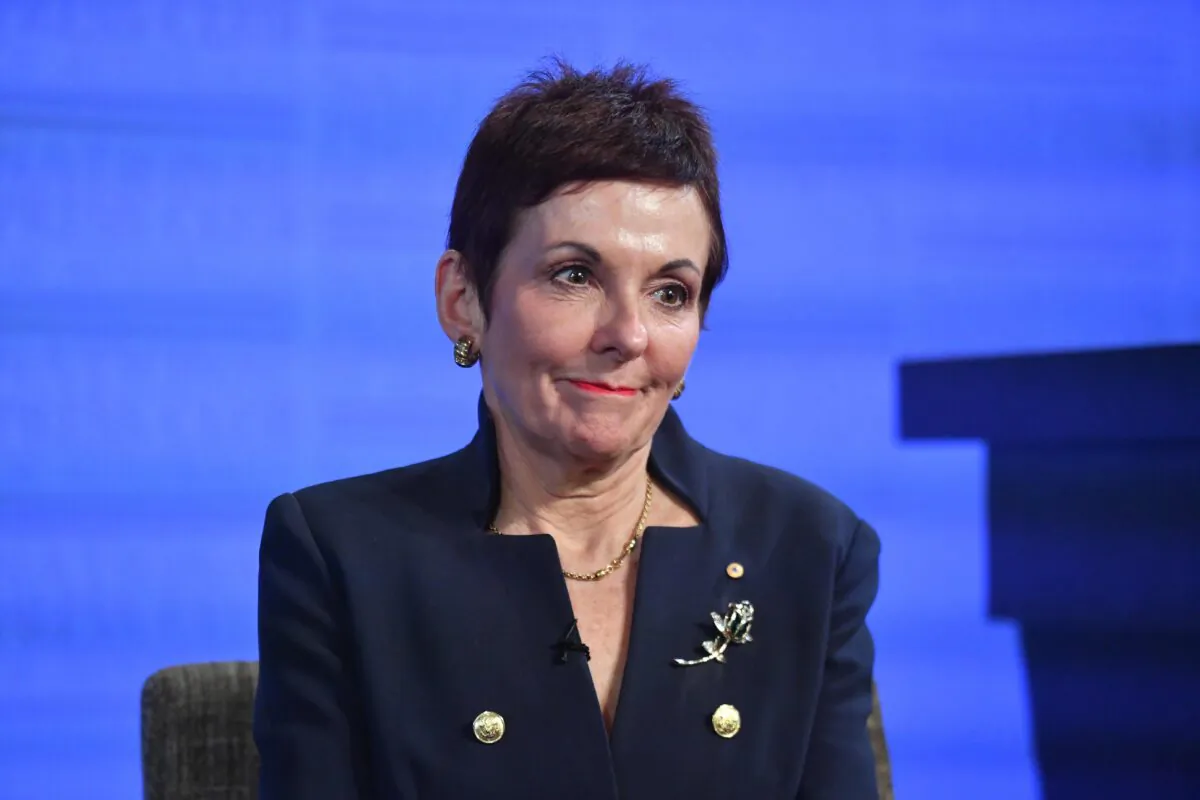 Australian Small Business and Family Enterprise Ombudsman Kate Carnell at the National Press Club in Canberra, Australia, on July 29, 2020. (AAP Image/Mick Tsikas)
