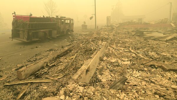 Smoke fills the air in the area of Detroit